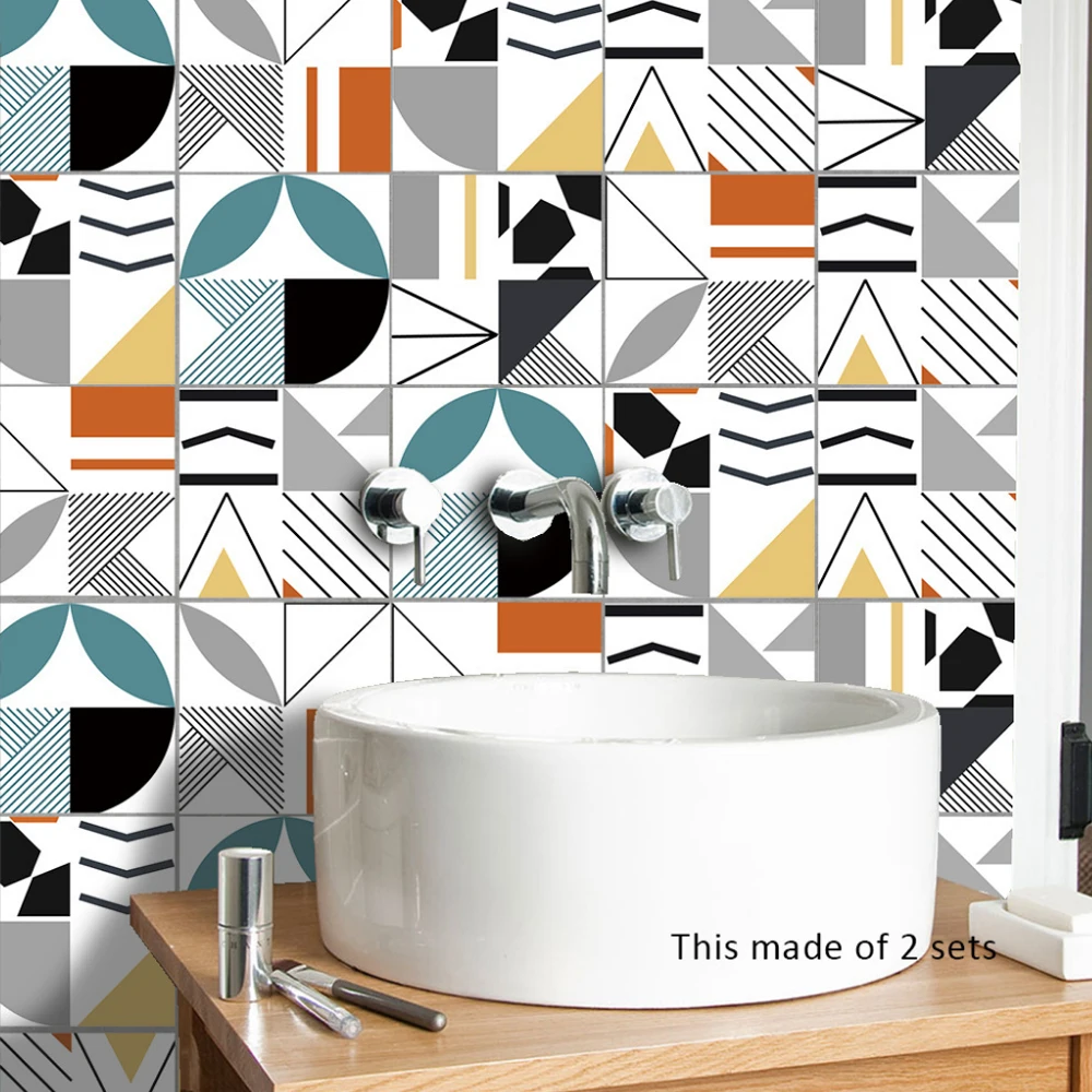 Nordic Style Kitchen Bathroom Decoration Backsplash Tiles Wall Stickers Vinyl Oil Proof Waterproof Scandinavian Geometric Home