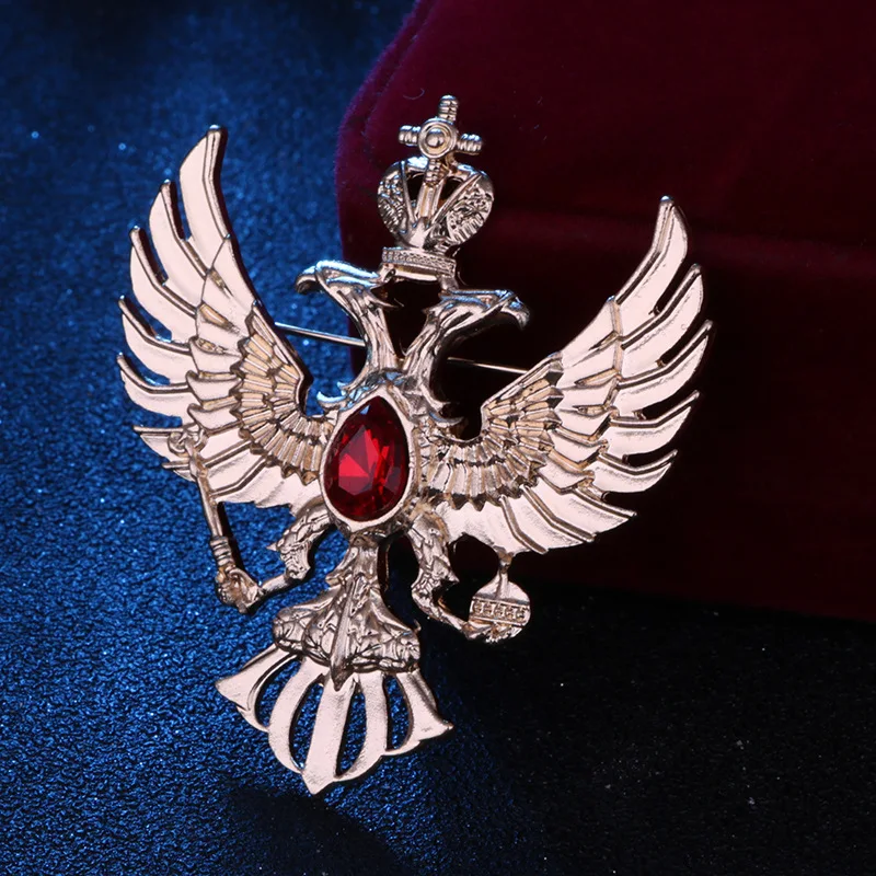 Beaut&Berry Retro Men\'s Double Headed Eagle Brooch Alloy Animal Pin Fashion Accessory Men\'s Jewelry Accessories Gift