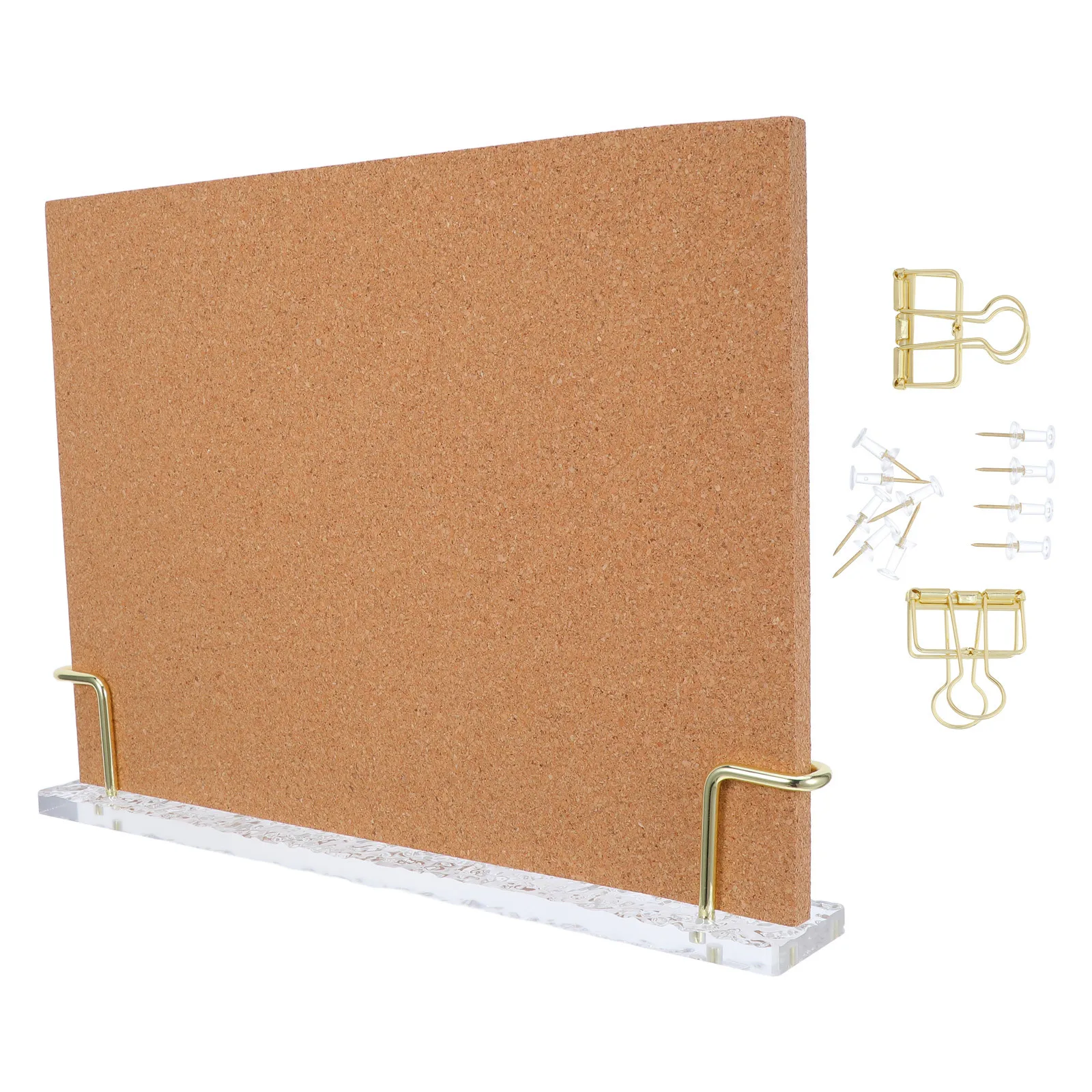 

1 set 1 Set Cork With Stand Framed Wood Bulletin Board Desktop Message Display Office Home Memo Organizer - Photo Notice Board