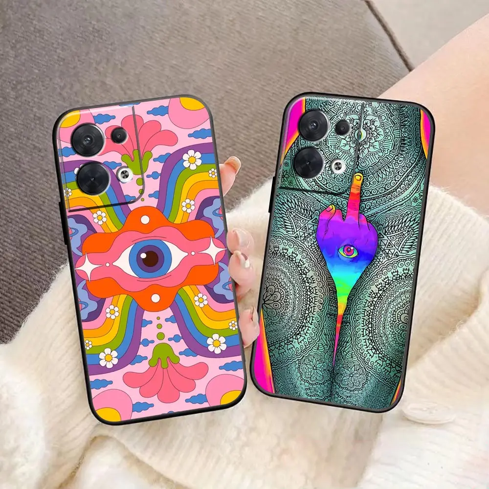 Indie Hippie Art Phone Funda Coque Case For OPPO FIND X5 X3 X6 RENO 10 8 7 7Z 2Z 6 6Z 5 4 Lite Pro Plus Case Shell Capa Cover