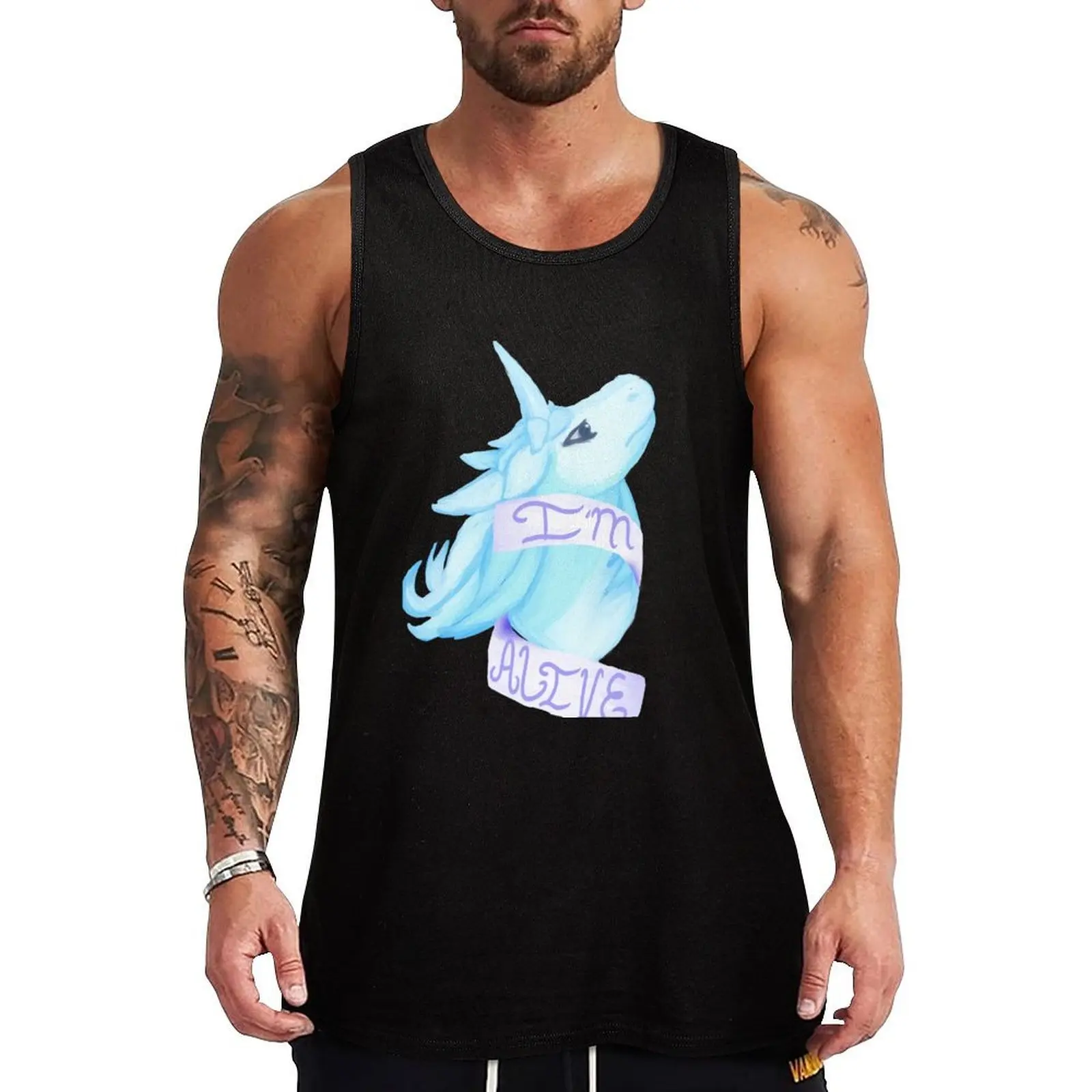 I'm Alive Tank Top Durable Work Tank Top Outdoor Utility Sleeveless Shirt