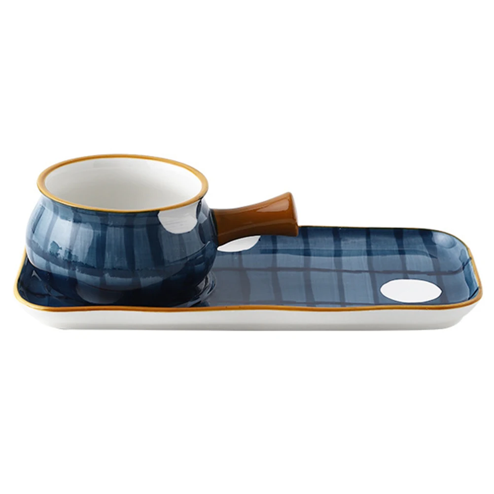 

650Ml Handcrafted Milk Pan Set Premium Ceramic Noodle Soup Pot Versatile Cooking Heating Serving Easy Storage Ideal Gift