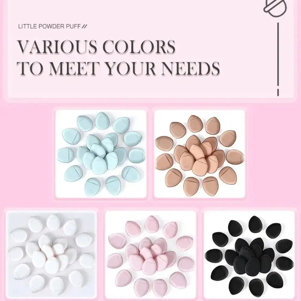 

10PCS Durable Sponge Powder Puff Water Drop Shape Mixed Color Finger Makeup Puff Soft Mini Makeup Sponge Women Girls
