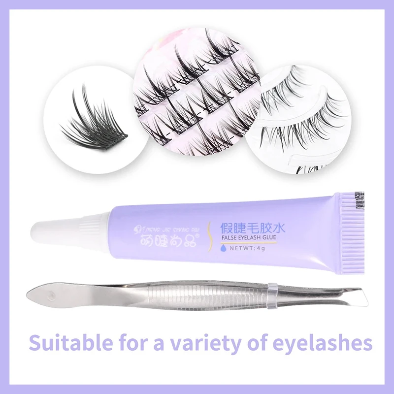 Eyelash Glue Waterproof Quick Dry Adhesive False Lash Glue With Tweezers Makeup Fake Eyelashes Extension Clear Glues Cosmetic