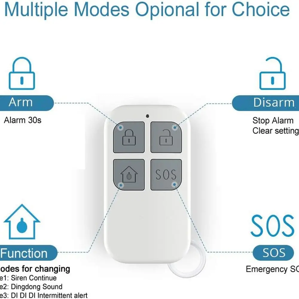 إنذار لاسلكي للباب والنافذة لسلامة الأطفال مع جهاز تحكم عن بعد، إنذار بمستشعر مغناطيسي 130 ديسيبل للمنزل، 4 أوضاع، مناسب للتخزين/المرآب #2