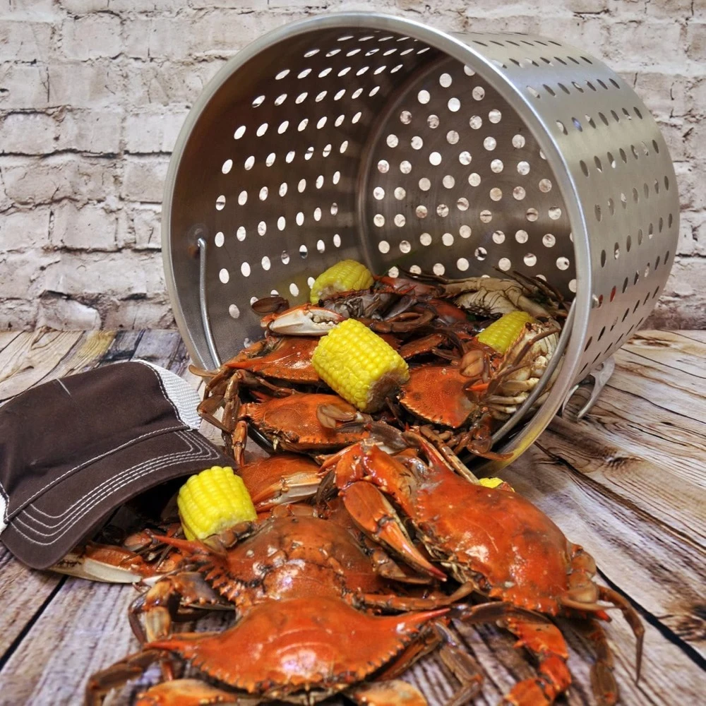 

Stainless Steel Steamer Basket 44 Qt for Boiling and Steaming Fits Stockpots