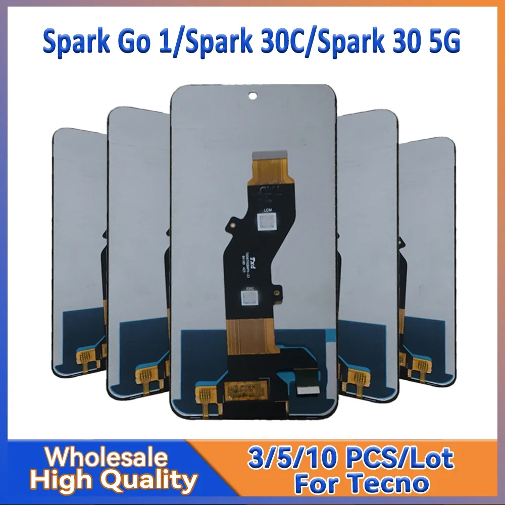 

GEFENSI оптовая продажа 3/5/10 шт./лот для Tecno Spark Go 1 ЖК-дисплей для Spark 30C N в сборе с сенсорным дигитайзером Spark 30 5G дисплей