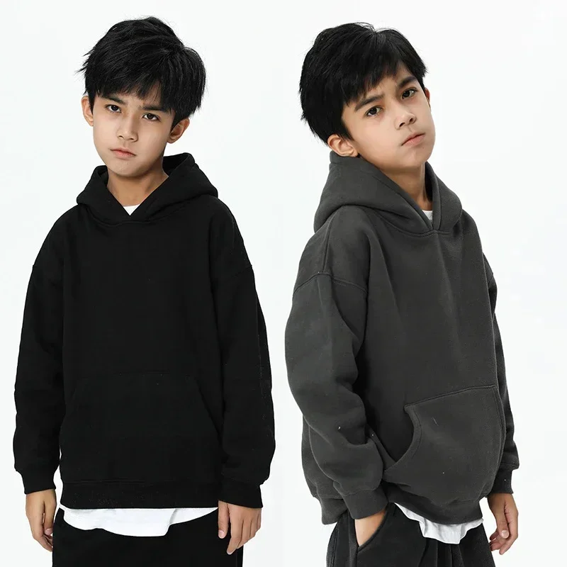 Boys Sweatshirt Teen Casual Cotton Kids Hoodies Autumn Winter Fleece Thick Girls Clothes All-match Sportswear Children Costumes