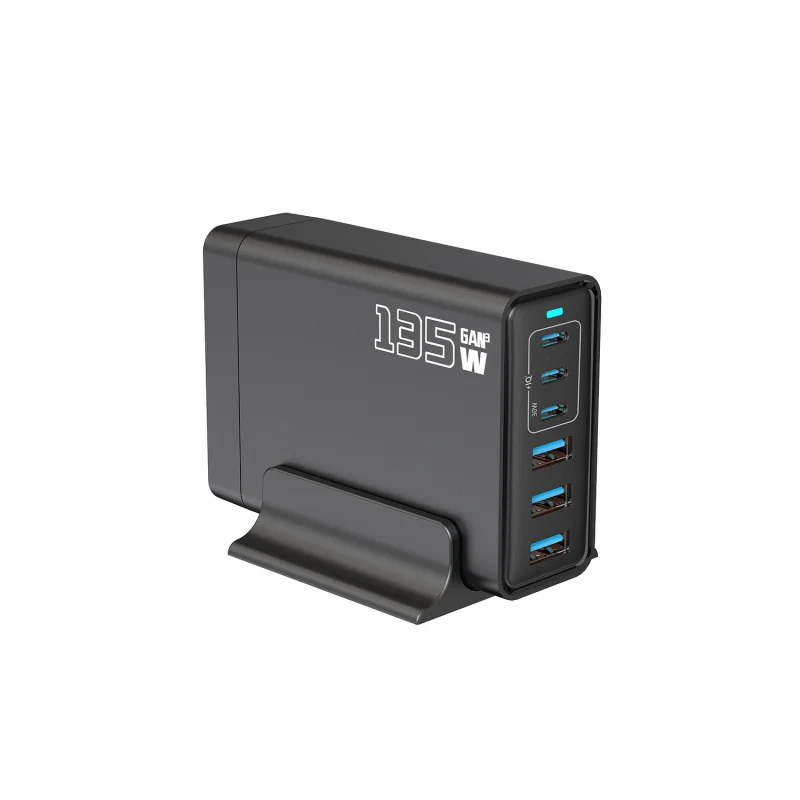 135w-ganマルチポート急速充電器-デスクトップ充電ステーション-ノートパソコン、携帯電話、タブレット同時充電対応