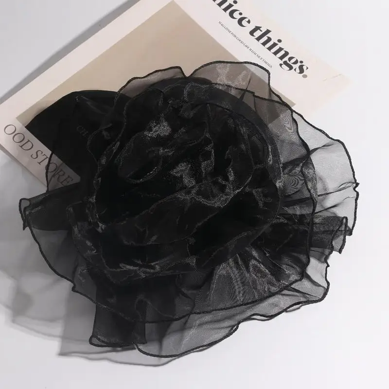 بروش قماش زهري مستوحى من كاميليا؛ مقاس 28 سم للنساء؛ مثالي للفساتين والقمصان وحفلات الزفاف #2