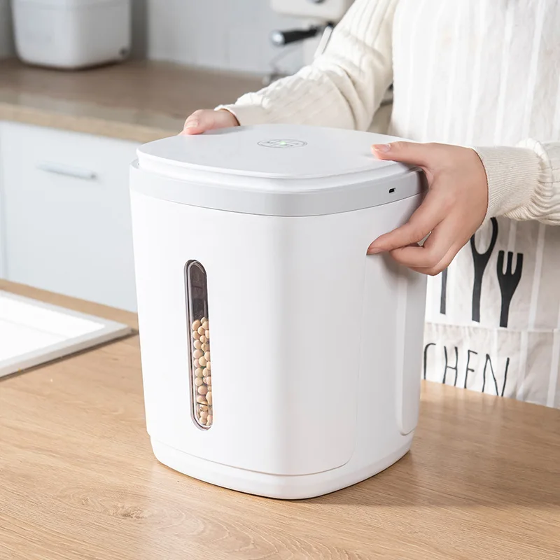Customize Smart Vacuum Rice Bucket Grain Storage Barrel Food Storage Box for Kitchen Grain Rice Container Fit for Grain Storage