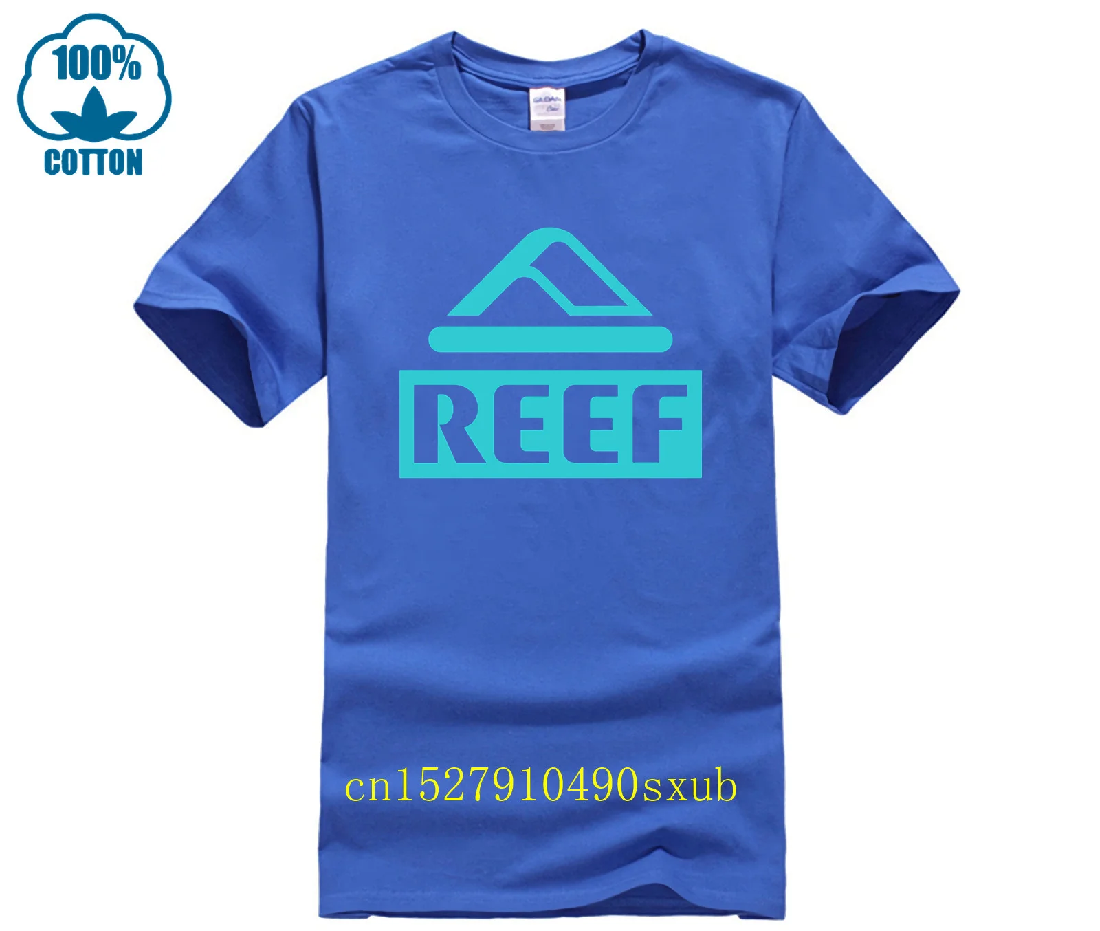 Reef Printing 2024 Men\'s New Summer Hot Solid Color Cotton T Shirt Casual Fitness Tshirt Outdoor Running Sport Short Sleeved Tee