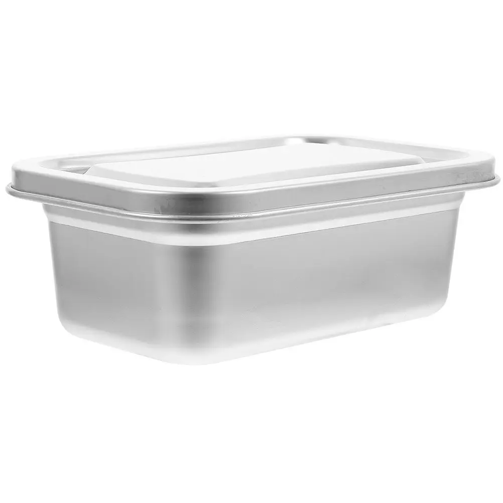 Stainless Steel Ice Cream Container Heavy Duty 304 Grade Homemade Ice Cream Storage Tub Freezer Friendly Reusable Snack Fruit