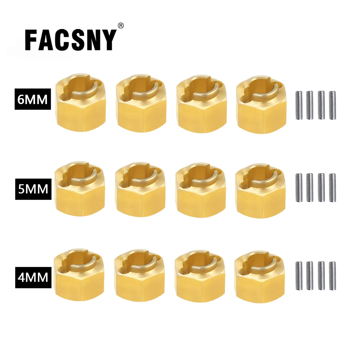 Mosiężny przedłużacz piasta sześciokątna koła Adapter 4mm 5mm 6mm grubości dla 1/18 zdalnie sterowany samochód gąsienicowy TRX4M Bronco sześciokątny