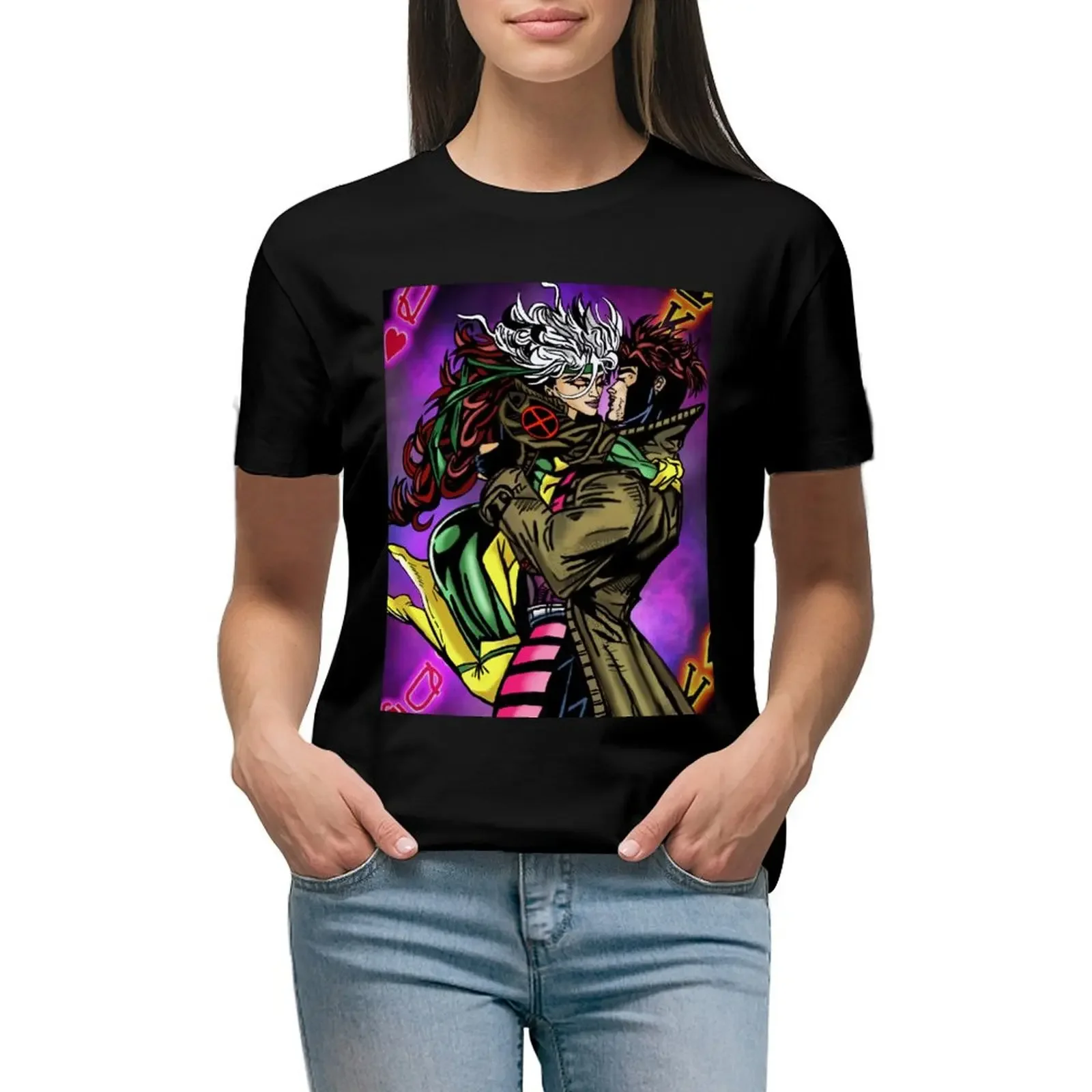 Gambit and Rogue T-Shirt shirts graphic tees graphics vintage t-shirts for Women graphic tees funny