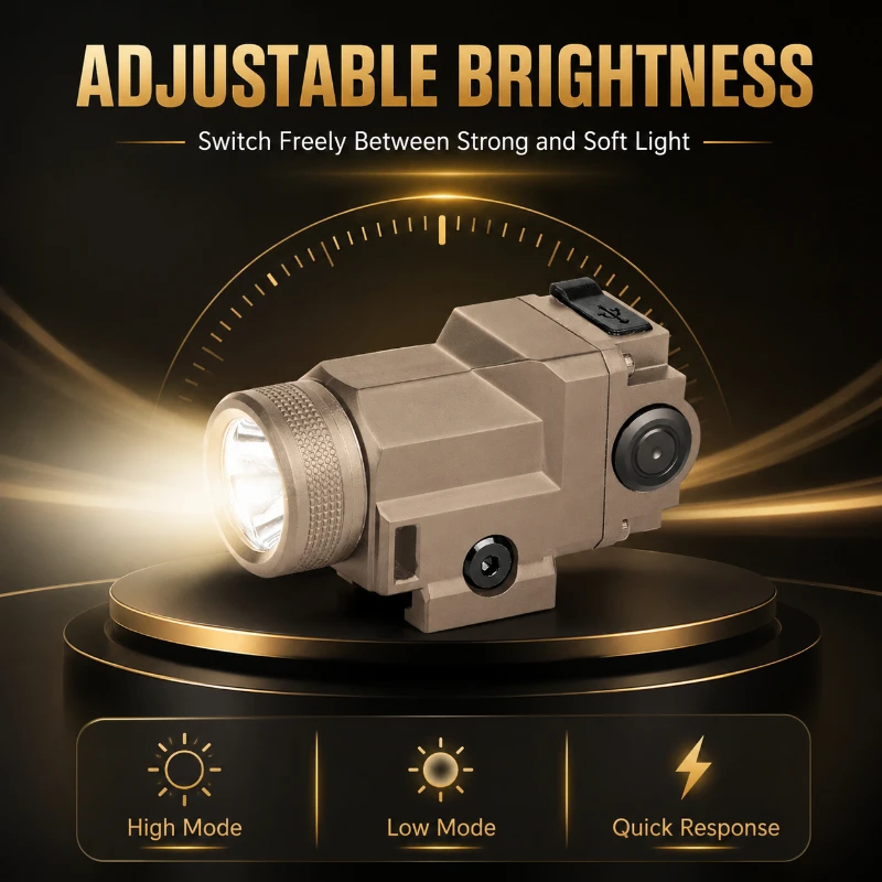 Mini WL14 Mount‑on Flashlight 800 Lumen Multi‑Light Modes Adjustable Brightness USB‑C Rechargeable Outdoor Emergency Torch Light