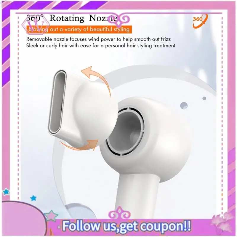 High Speed Hair Dryers Negative Hair Care Quick Dry Leafless Hair Dryer Personal Styling Salon Appliance EU Plug