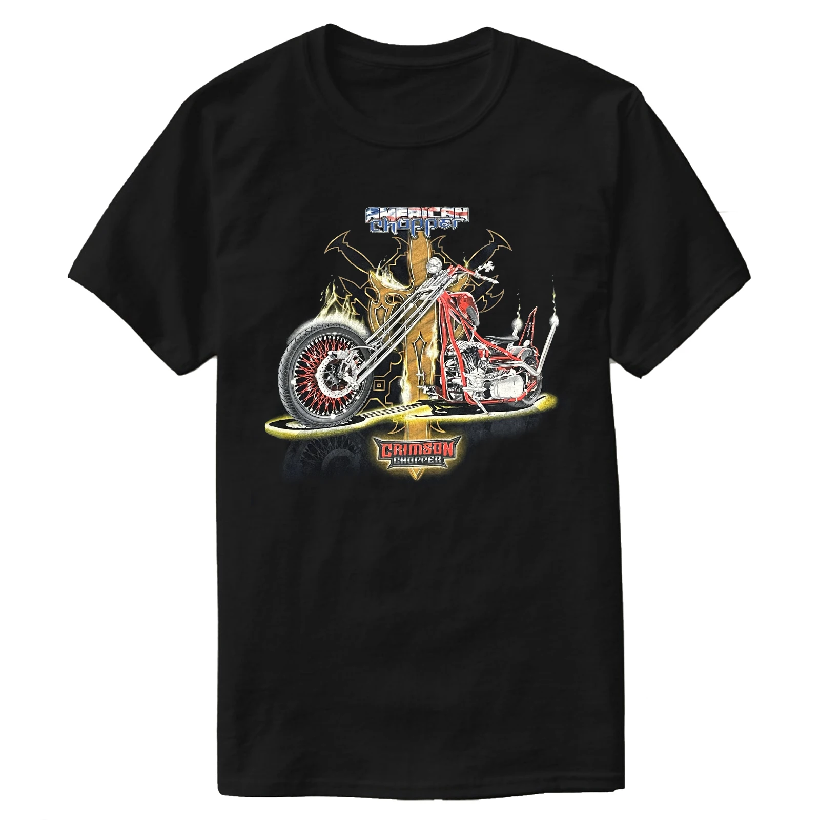 

American Motorcycle Chopper Biker T-Shirt 100% Cotton O-Neck Short Sleeve Summer Casual Mens T-shirt Rider Streetwear
