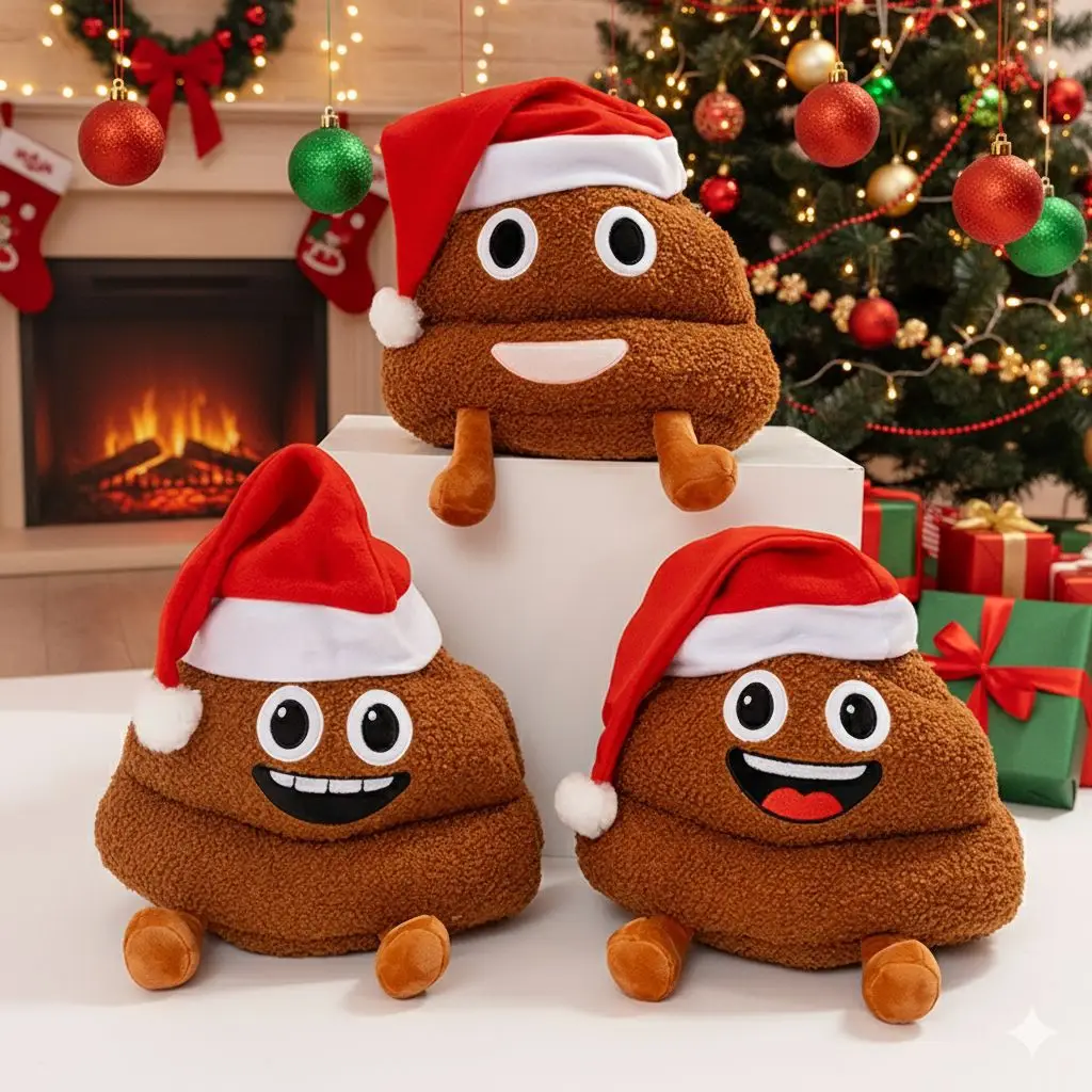 

Мультяшная рождественская какашка, плюшевая игрушка, подушка, украшает диван, комната, розыгрыш, подарок для друзей