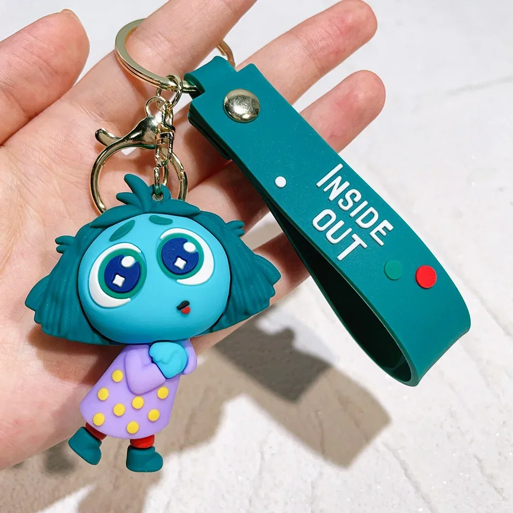 Inside Out 2 Keychain Disney Kawaii Anxiety Joy Envy Anger Disgust Fear Figure Doll Anime Bag Keyring Toy Pendant Gifts