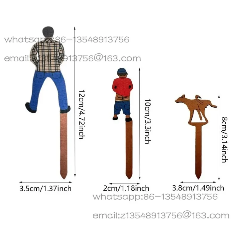 New Fun Potted Wooden Mini Card, Father and Son Dog Courtyard Home Flower Pot Decoration Spot Fast Delivery