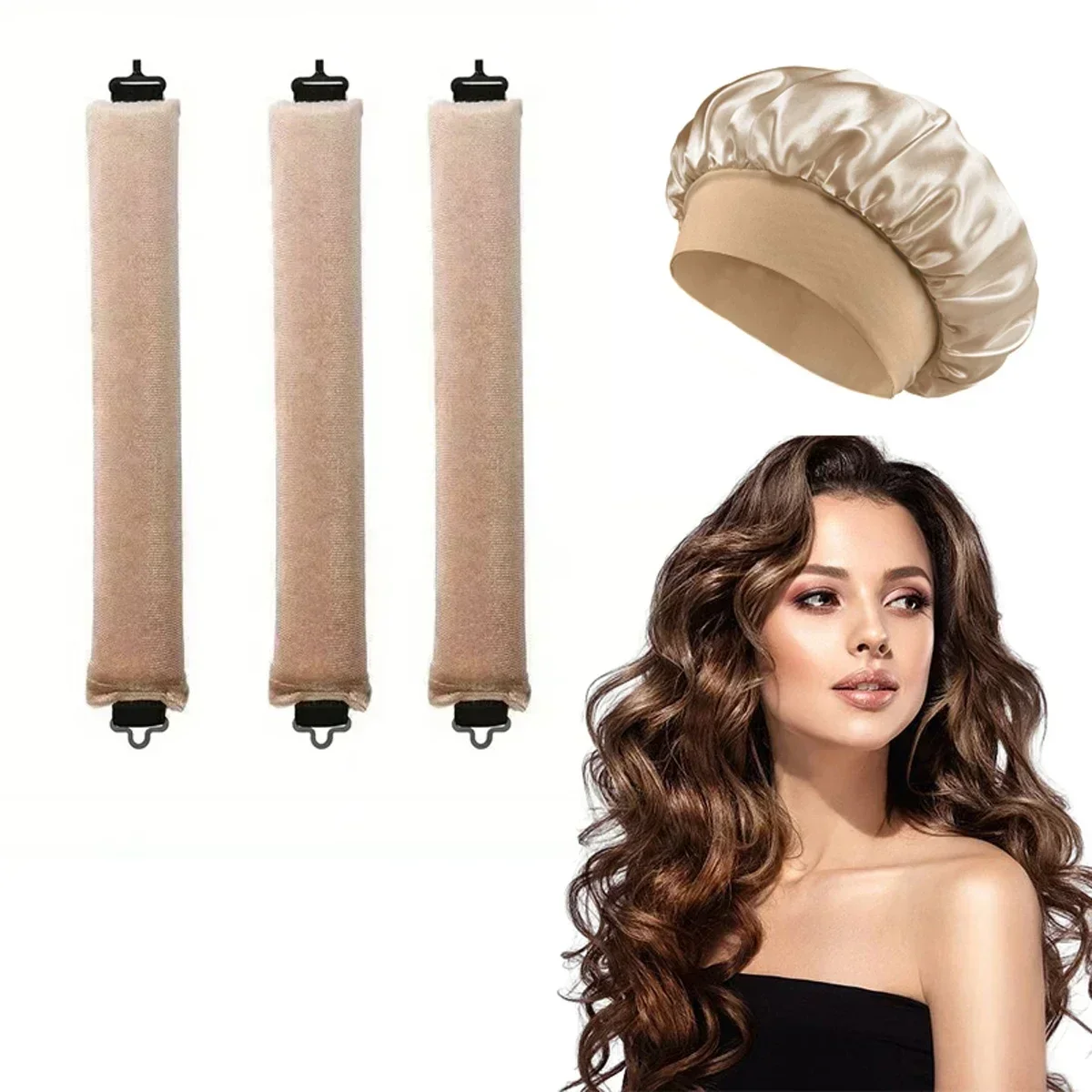 Heatless Haar Krultang Krultang Geen Warmte Haarrollers Hoofdband Zachte Krulspelden Krullen Satijn Slapen Motorkap Slaapmuts Styling Tools