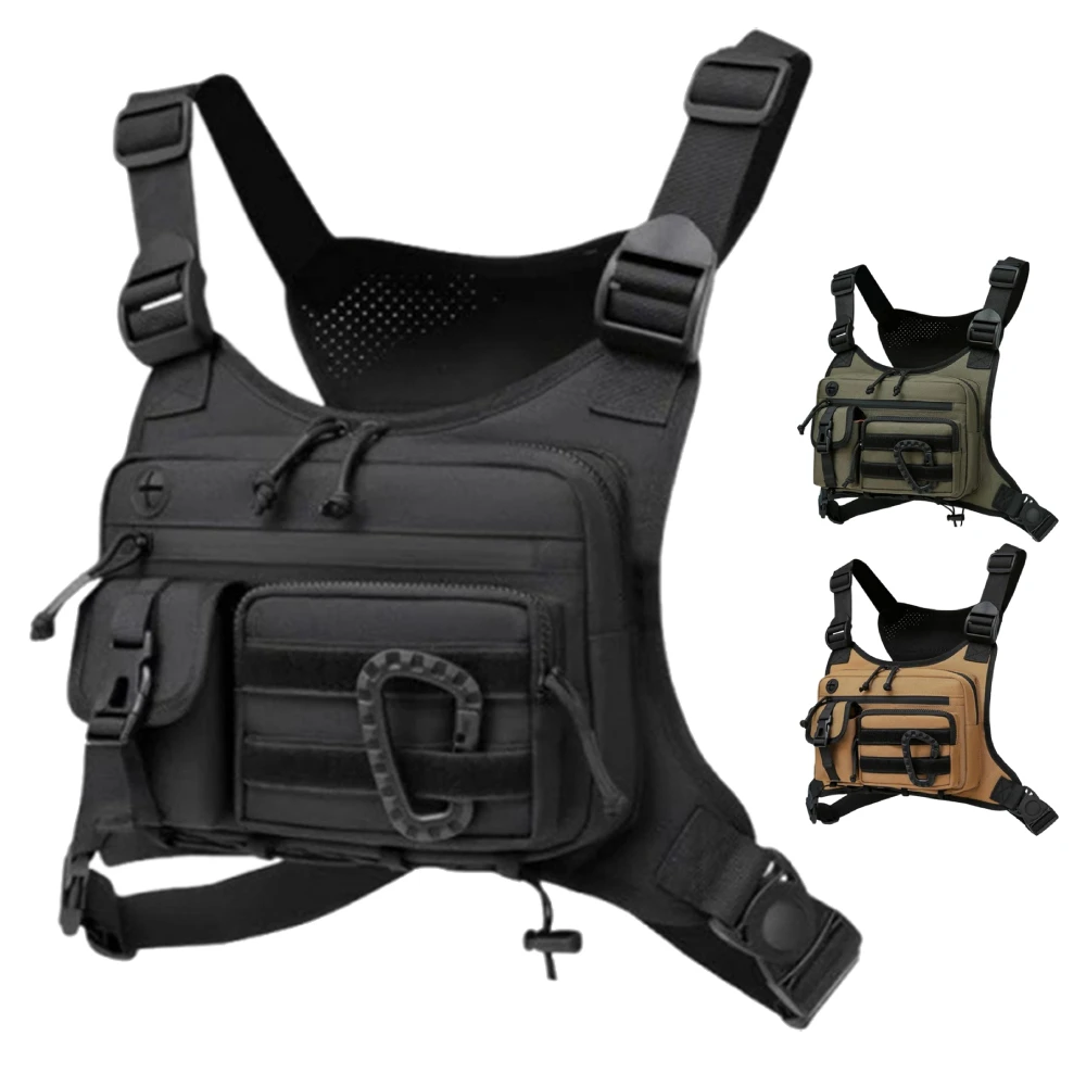 

Уличная нагрудная сумка для мужчин и женщин, тактический жилет Edc, водонепроницаемая нагрудная сумка для езды на велосипеде, бега, передняя нагрудная сумка