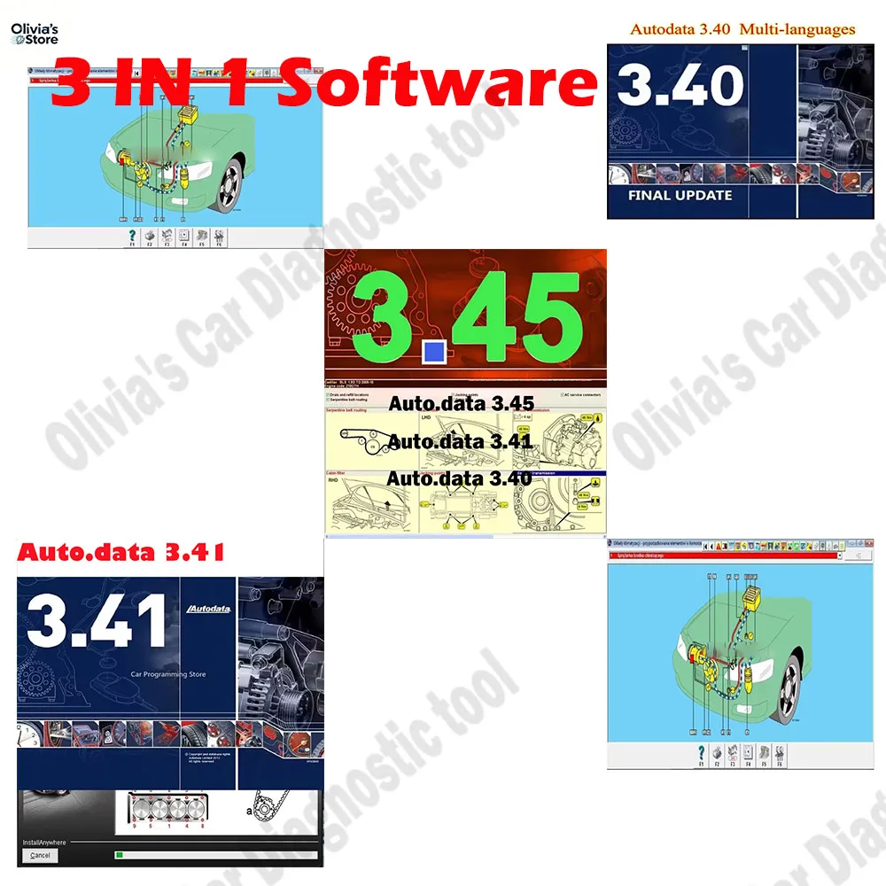 

Auto Car Repair diagnosis Software Autodata 3.45/3.41/3.40 obd2 scanner and Car accessories Multi-languages wiring diagrams data