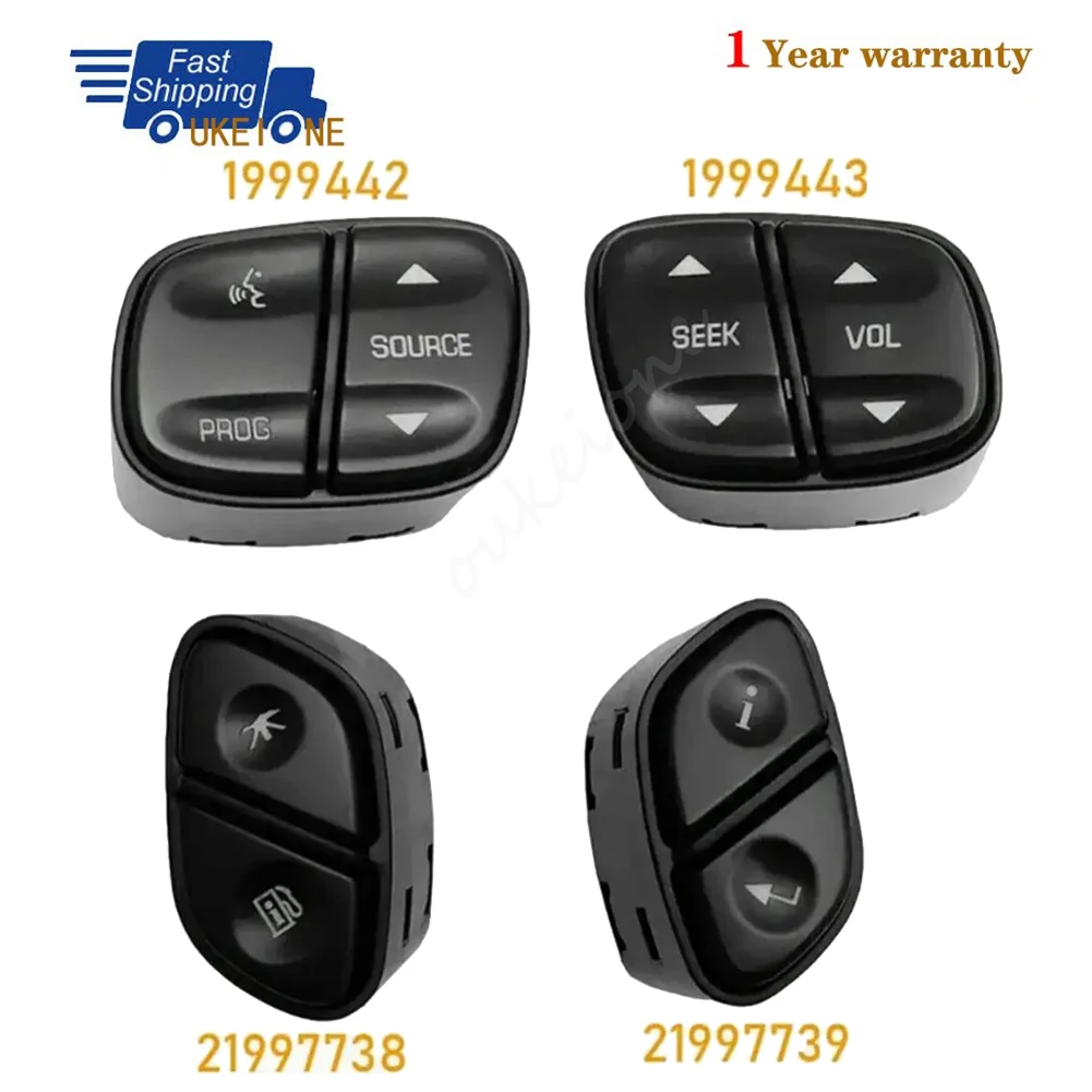 4 Uds para GMC Yukon Hummer H2 Chevrolet Avalanche Silverado Tahoe dirección ilverado Tahoe Radio fuente de volumen botón de interruptor con