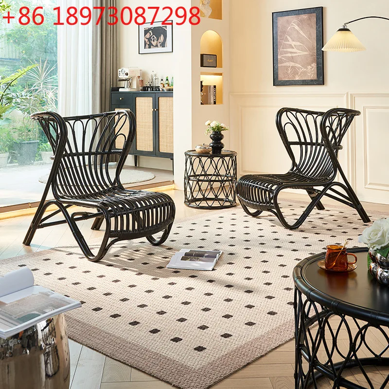 

Скандинавский одиночный стул из ротанга, домашний балкон, диван, стул, проживание в семье, отель, шезлонг из настоящего ротанга