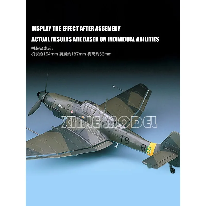 Academy 12450 Ju87G-1 Stuka "Tank Buster" 1/72, Kit de modèle d'avion à assembler en plastique, jouet à monter soi-même