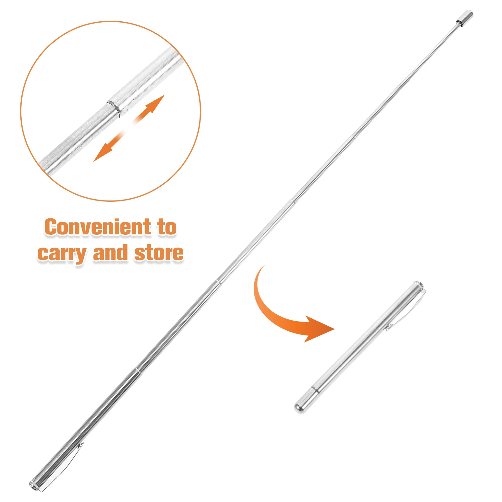 1 قطعة باتون قابل للسحب الفولاذ المقاوم للصدأ أداة إجراء خفيفة الوزن لأداء جوقة الأوركسترا أداة عصا إيقاع الموسيقى