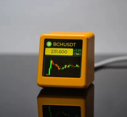 GeekMagic NerdMiner BitCoin Cryptocurrency,Stocks,Futures,Currency Exchange Rate,Price Tracker Ticker,Time Clock Weather Display