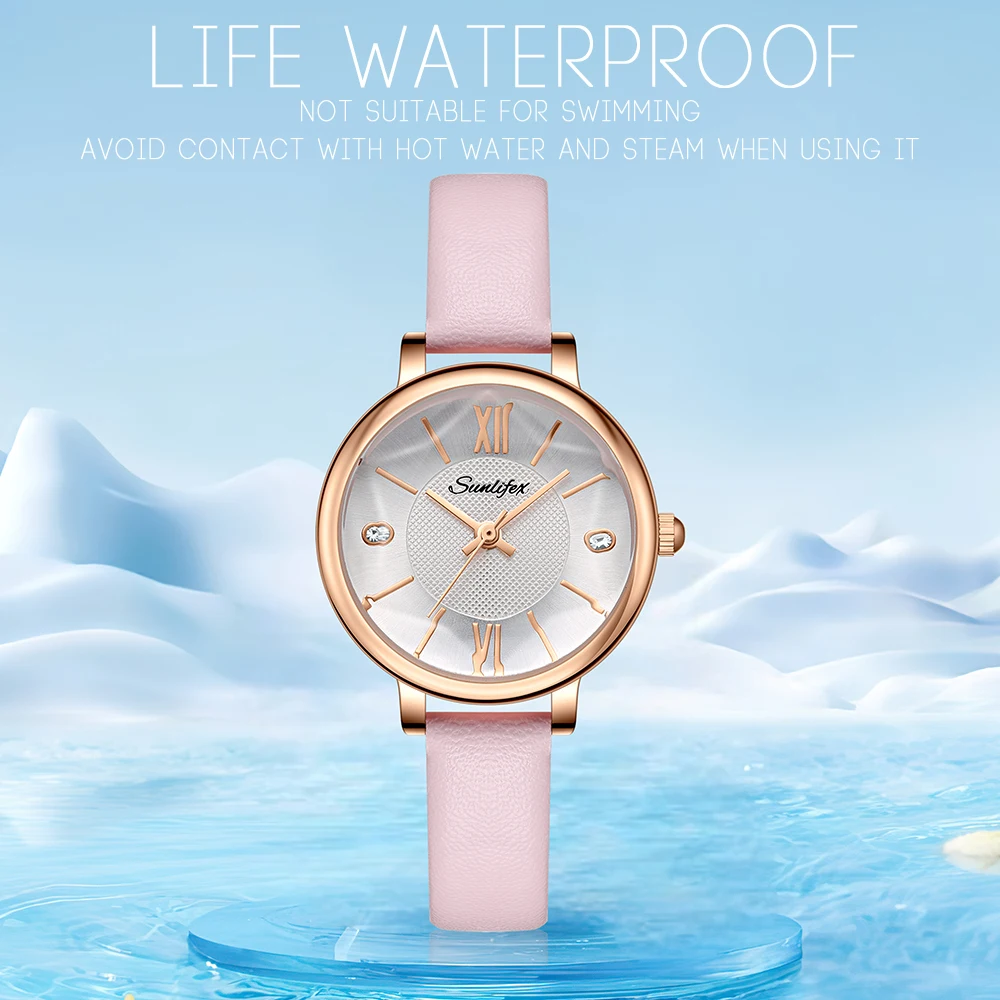 Sunlifex Women's Watch Waterproof Leather Strap Original Watch