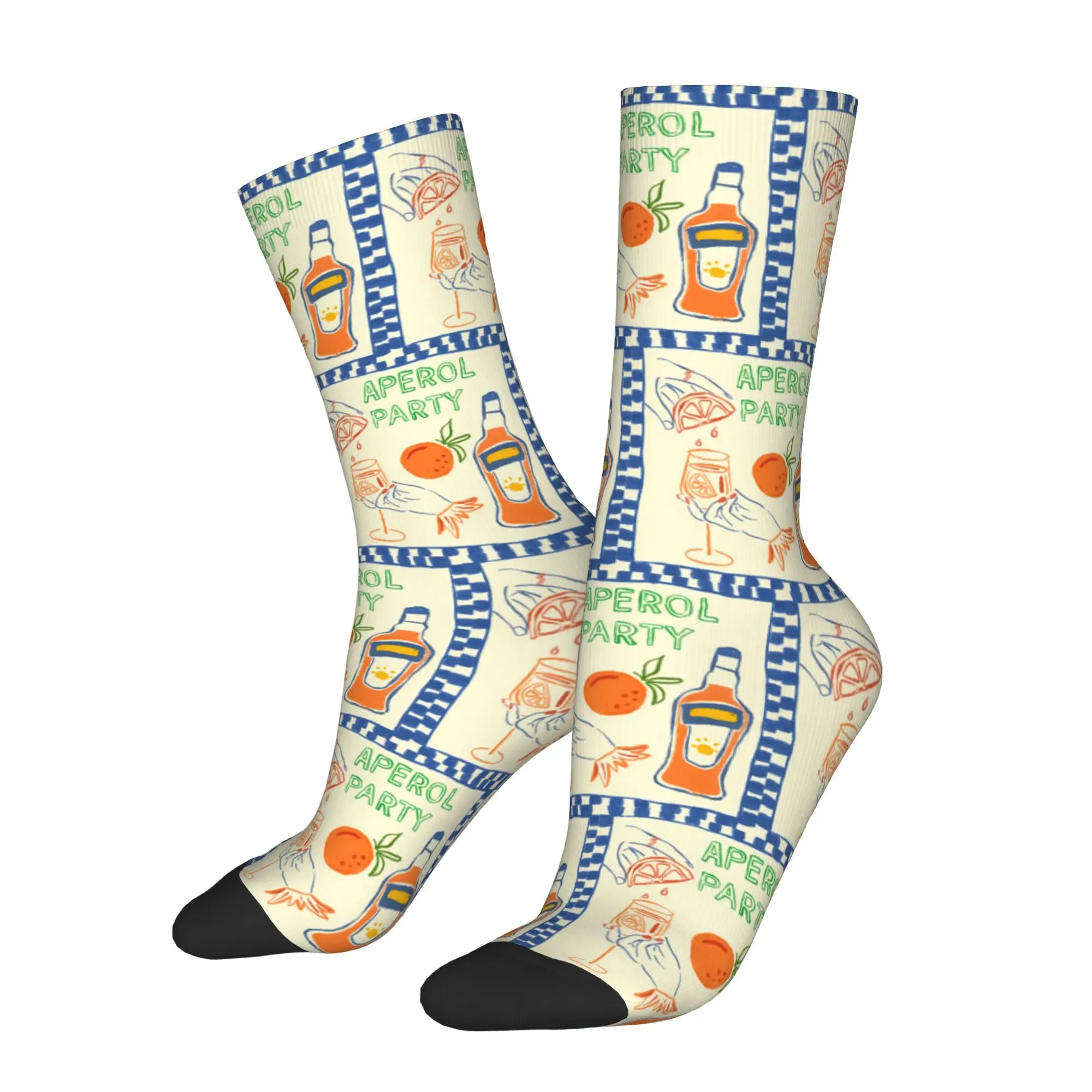 

Orange Sweet Wine Aperol Sock Printed Man Polyester Fashion