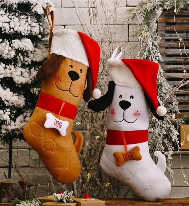 Personalized printing hot selling pet dog Christmas decoration socks independent station dedicated to Christmas gift packaging