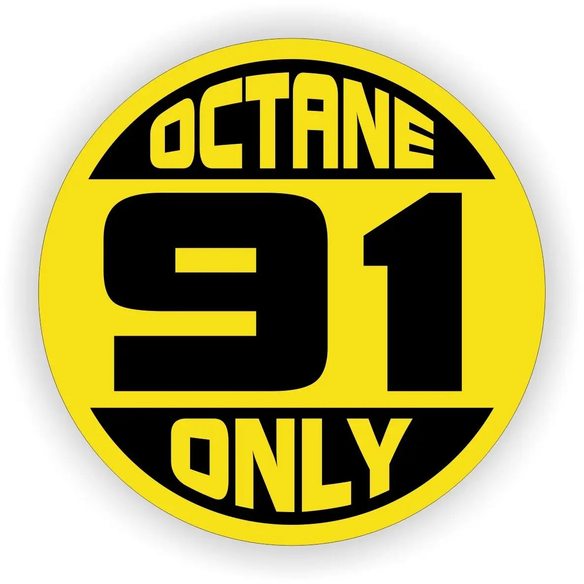 

91 OCTANE ONLY Fuel Door Vinyl Sticker | Gasoline Gas Pump Decal Label Premium