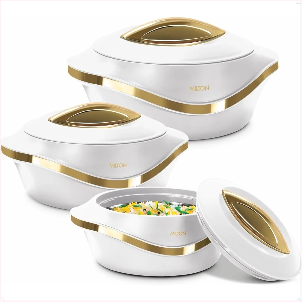 

Insulated Casserole Dish with Lid 3 pc Set 2.1/1.5/1 qt. Hot Pot Food Warmer/Cooler –Thermal Soup–Best Gift Set Moms –Holidays