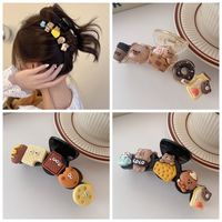 Cute Cartoon Cookie Hair Claw Sweet Plastic Korean Style Headwear Temperament Bear Shark Clip Streetwear