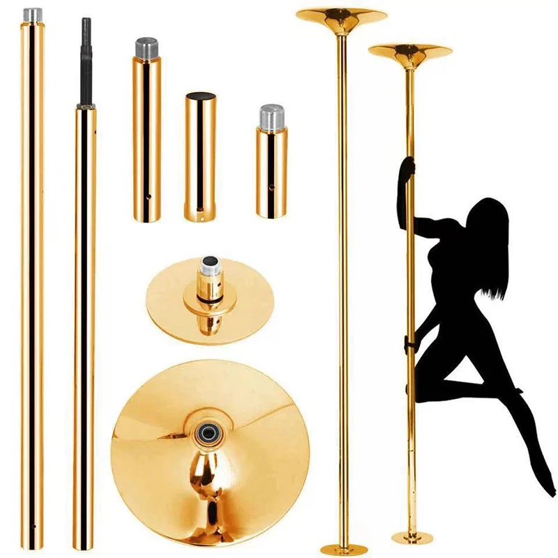 

Pole dance pole Golden rotating fixed adjustable movable portable dancing pole Dance studio dancing pole 2315-2745mm