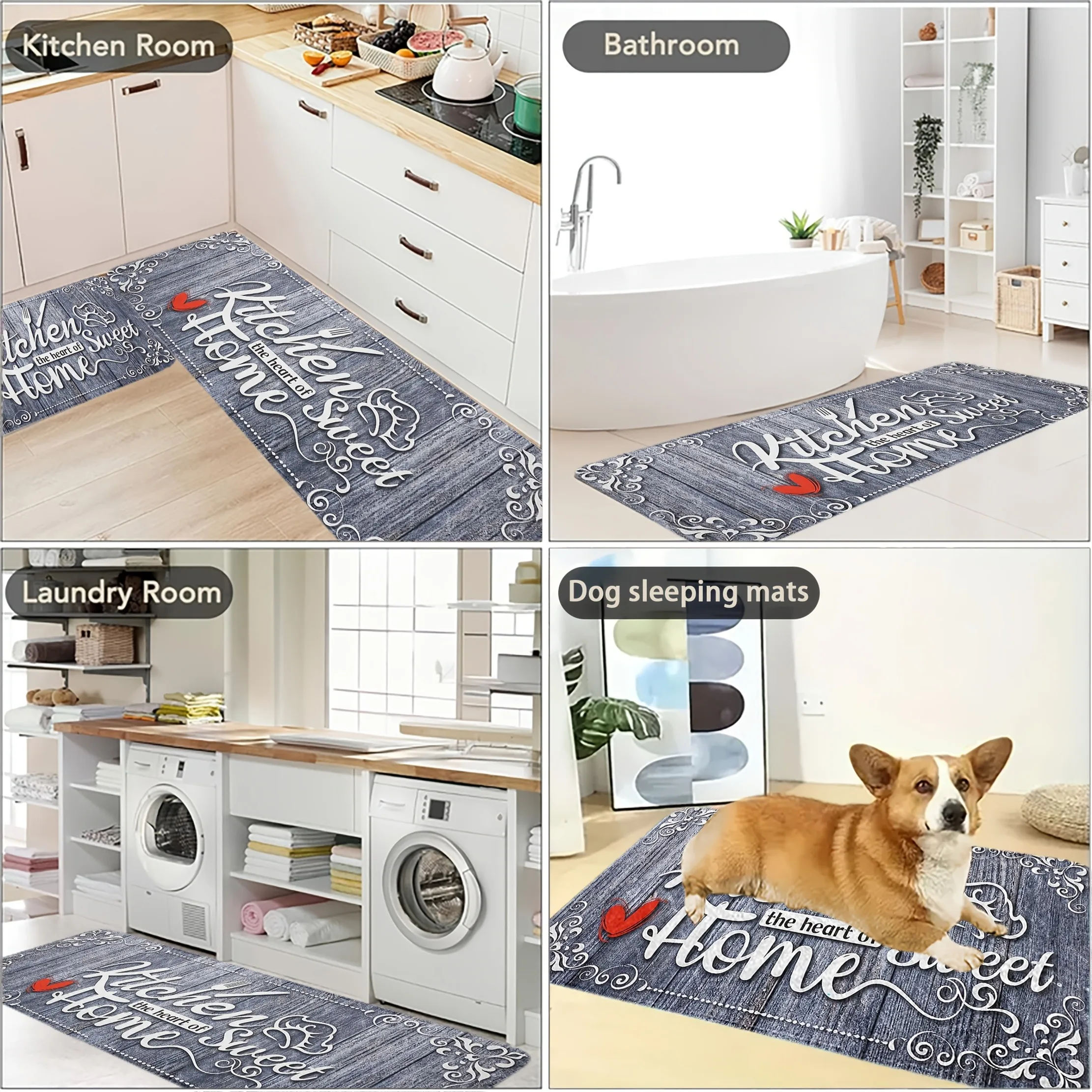 

1PC Kitchen Pattern Kitchen Rug Non-Slip Door Mats Pop design Bathroom Rug Bath Mat Carpet for Home Sink Laundry Decor