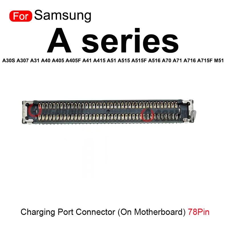 2Pcs For Samsung A31 A40 A405 A405F A41 A415 A51 A515 A516 A70 A71 A716 A715F M51 Charging Port FPC PCB Connector On Motherboard