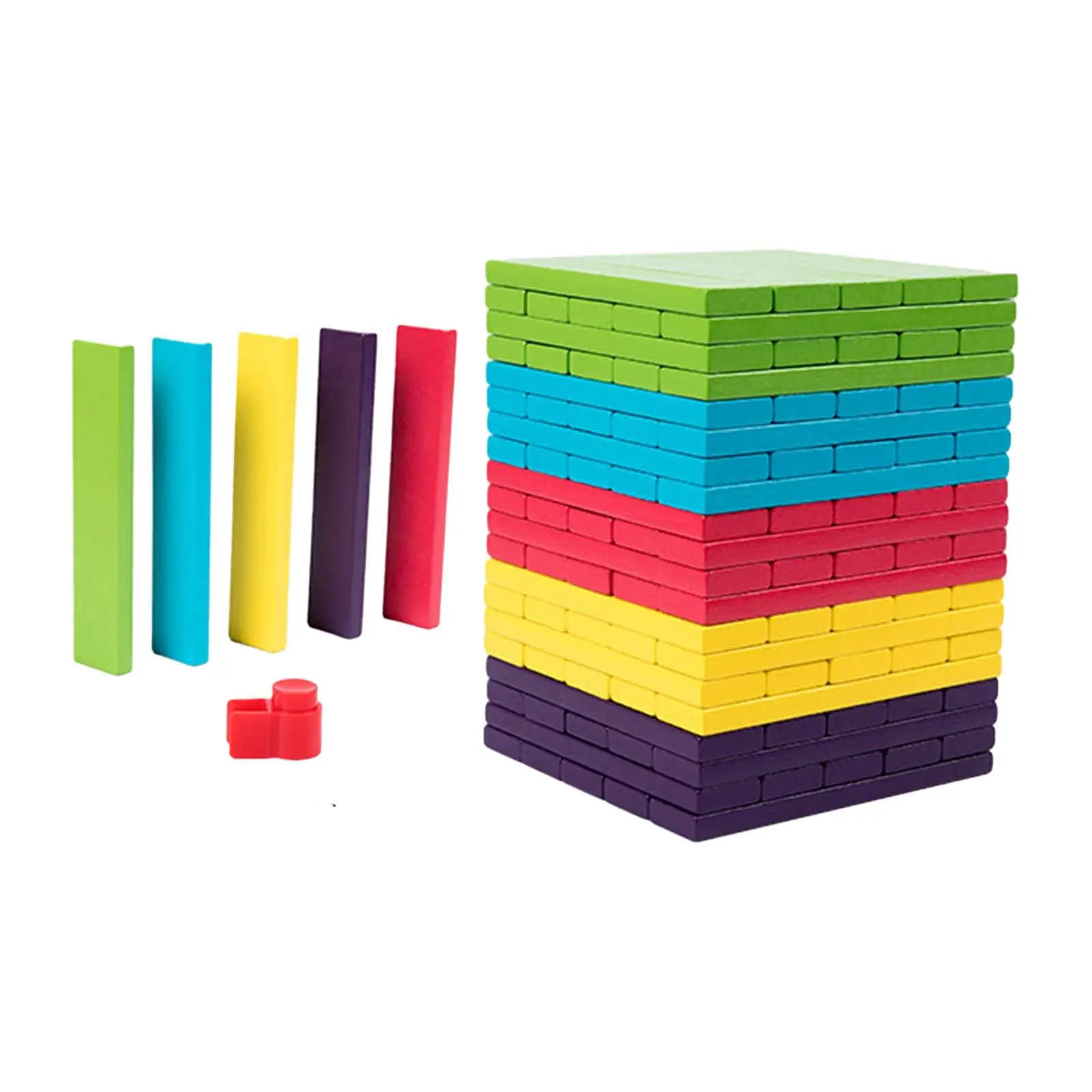 100 Pieces Wooden Blocks Stacking Game Board Games Puzzles Tumbling Block for