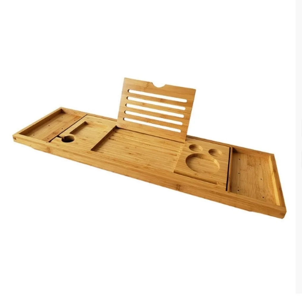 1Pc Wooden Handmade Bath Tray Bathroom Shelves Apply For Pad/Book/Tablet Home Bathrooms Accessories Bathtub Rack    NJ72617