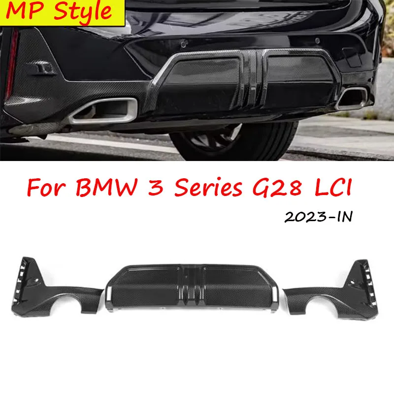 

Real Dry Carbon Fiber Rear Diffuser Bumper Lip for BMW 3 Series G28 LCI MP Style 2023-IN European Version 3Pcs/Set