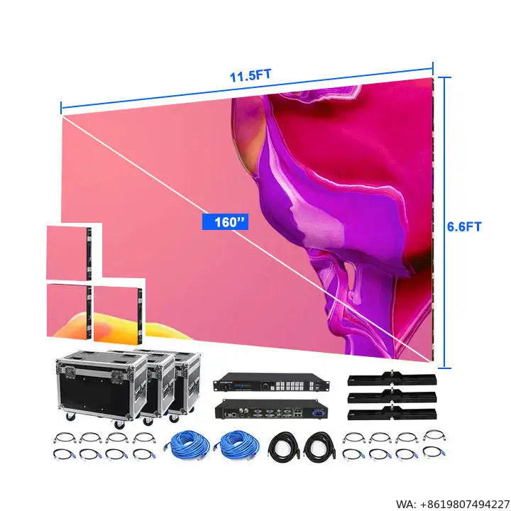 P2.9 P3.91 500x500mm HD Full Color Indoor Outdoor Rental LED Screen LED Video Wall Panel for Church Stage Background Commercial