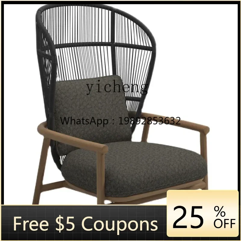 

AA Solid Wood Outdoor Sofa Courtyard Villa Furniture Rain Protection Sun Protection Rattan Chair Outdoor Rattan Garden Balcony