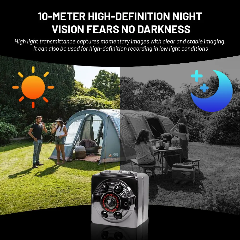 كاميرا صغيرة HD 1080P سجل مراقبة كاميرات الفيديو البسيطة للرؤية الليلية الرياضة فيديو حماية المراقبة عن بعد كاميرا المنزل الذكي