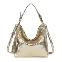 Bolsos de cuero dorados a la moda para mujer, bolso de hombro femenino, bolsos de mano de lujo para mujer, bolsos y bolso de mano, bolso cruzado grande, bolso grande