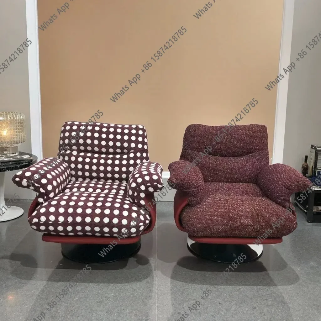 

N64 Italian minimalist single sofa chair rotating designer light luxury high-end leisure chair living room lazy swivel chair
